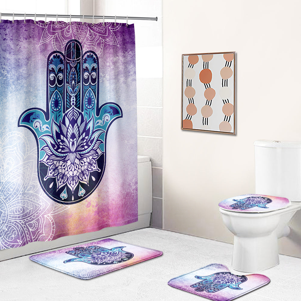 Mandala Hand of Marry Shoewr Curtain | Mandala Hand of Marry Bathroom Curtain