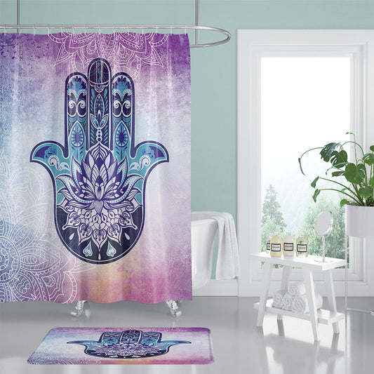 Mandala Hand of Marry Shoewr Curtain | Mandala Hand of Marry Bathroom Curtain