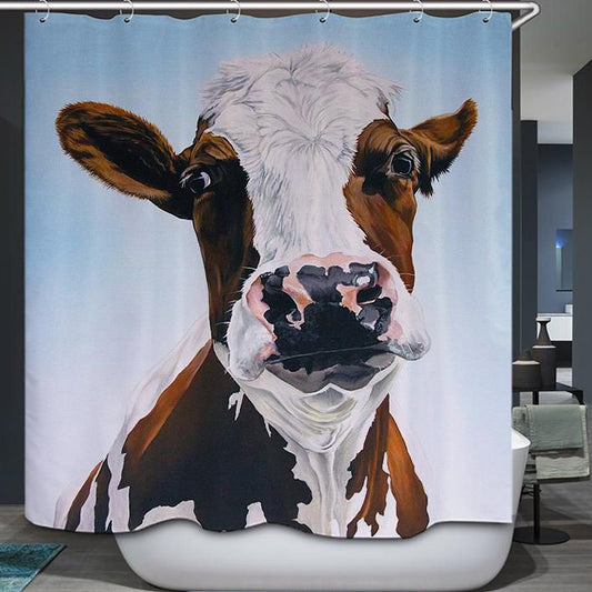 Farmhouse Animal Profile Picture Cow Shower Curtain