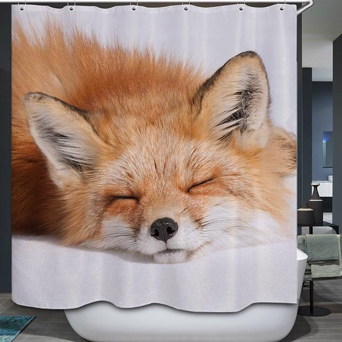 Lovely Sleeping Fox Shower Curtain