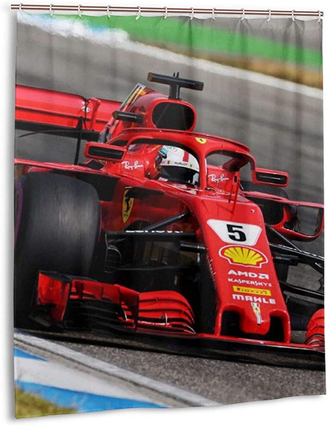 Red Racing Car Ferrari Formula 1 Shower Curtain