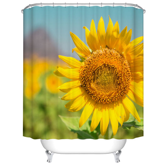 Flower Close-up Giant Sunflower Shower Curtain