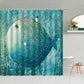 Cartoon Sleepy Blue Fish Shower Curtain | Sleepy Fish Bathroom Curtain