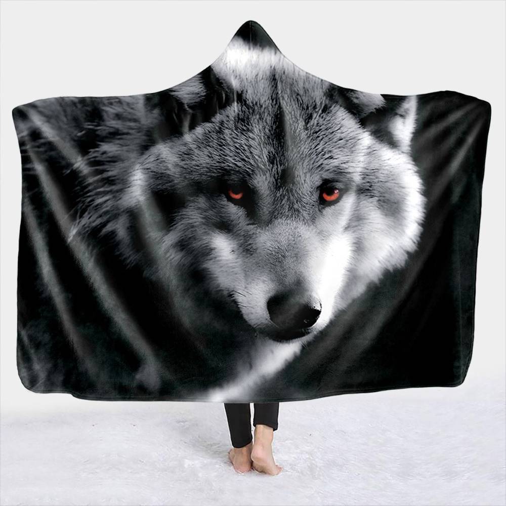 Wolf on sale hooded blanket