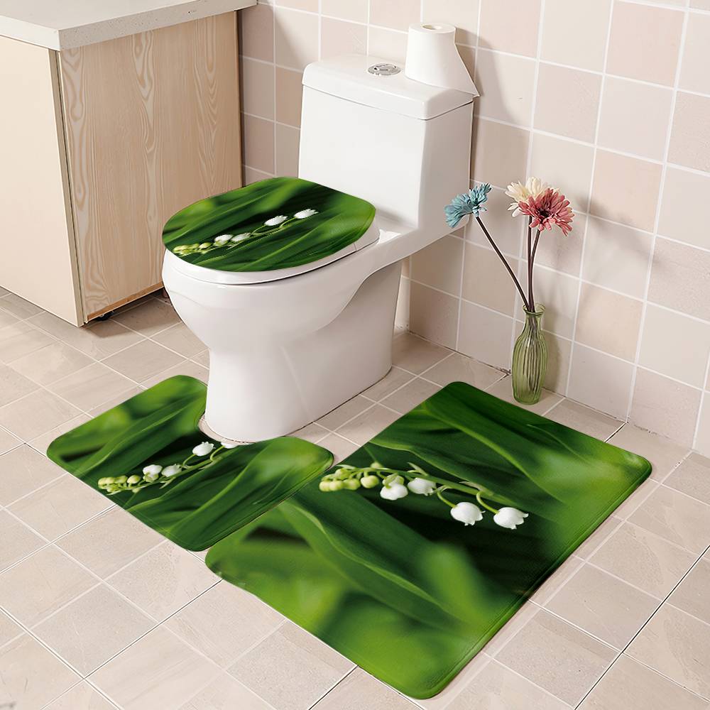 Greenery Lily of The Valley Shower Curtain | Lily of The Valley Bathroom Curtain
