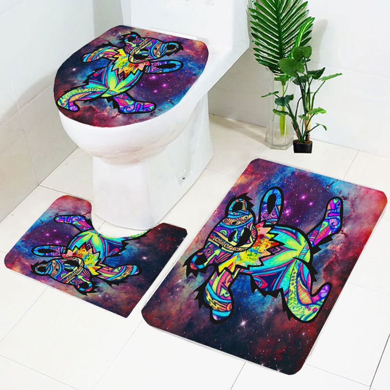 trippy psychedelic grateful dead bears shower curtain