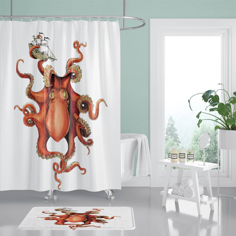 Giant Octopus The Kraken Shower Curtain