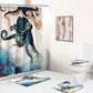 Watercolor Blue Octopus Shower Curtain | Watercolor Blue Octopus Bathroom Curtain