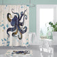 Watercolor Drak Blue Octopus Shower Curtain | Watercolor Drak Blue Octopus Shower Curtain