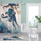 Watercolor Blue Octopus Shower Curtain | Watercolor Blue Octopus Bathroom Curtain