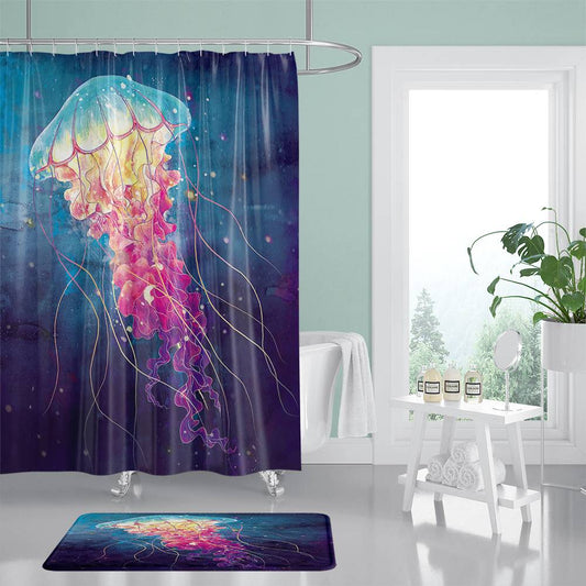 Colorful Jellyfish Shower Curtain | Jellyfish Bathroom Curtain