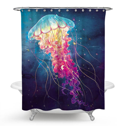 Colorful Jellyfish Shower Curtain | Jellyfish Bathroom Curtain