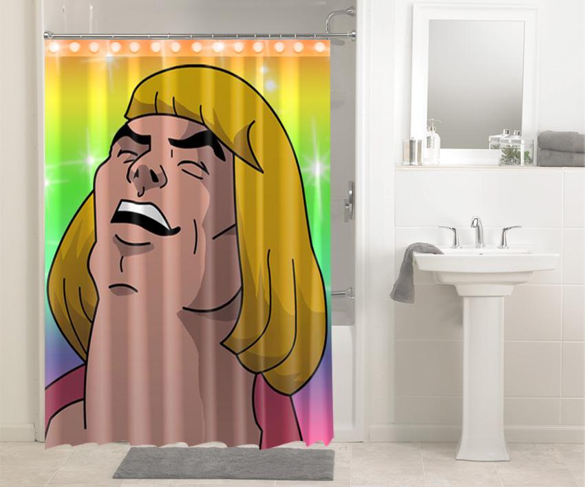Cartoon Superhero Expression of Enjoyment He Man Shower Curtain