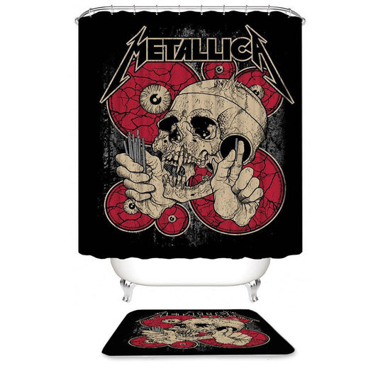 Heavy Metal Band Shortest Straw Skull Metallica Shower Curtain