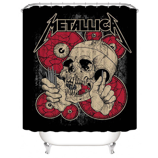 Heavy Metal Band Shortest Straw Skull Metallica Shower Curtain