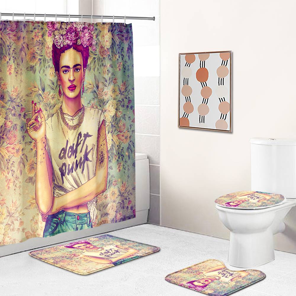 Artist Smoking Frida Shower Curtain, Waterproof, Artist Frida