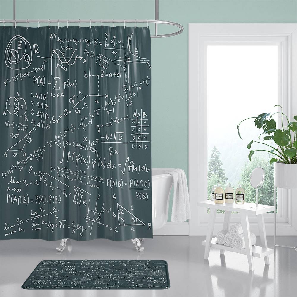 Science Geek Mathematical Formula Math Shower Curtain | Mathematical Formula Shower Curtain