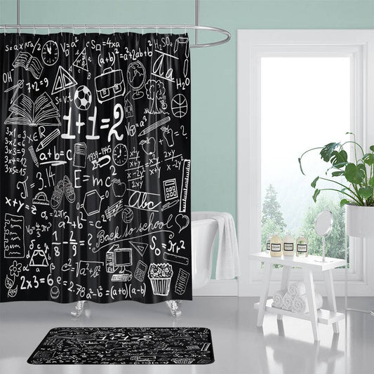 Math Chemical Scientific Formula Shower Curtain | Chemical Math Formula Bathroom Curtain