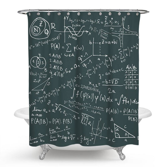 Science Geek Mathematical Formula Math Shower Curtain | Mathematical Formula Shower Curtain