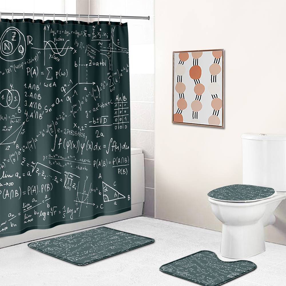 Science Geek Mathematical Formula Math Shower Curtain | Mathematical Formula Shower Curtain