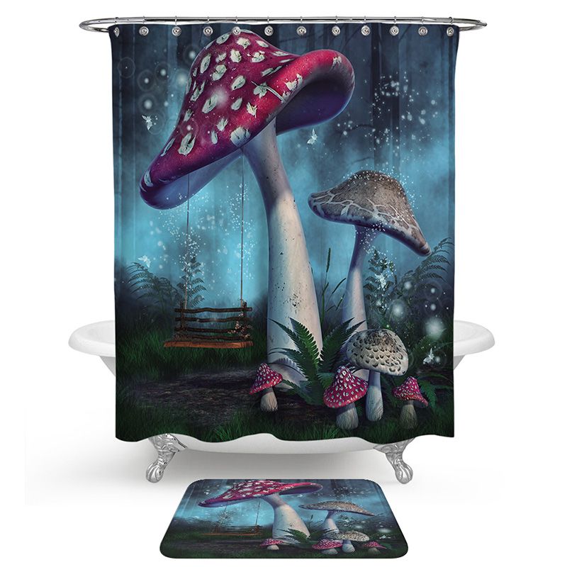 Magic Swing Mushroom Forest Shower Curtain Bathroom Set