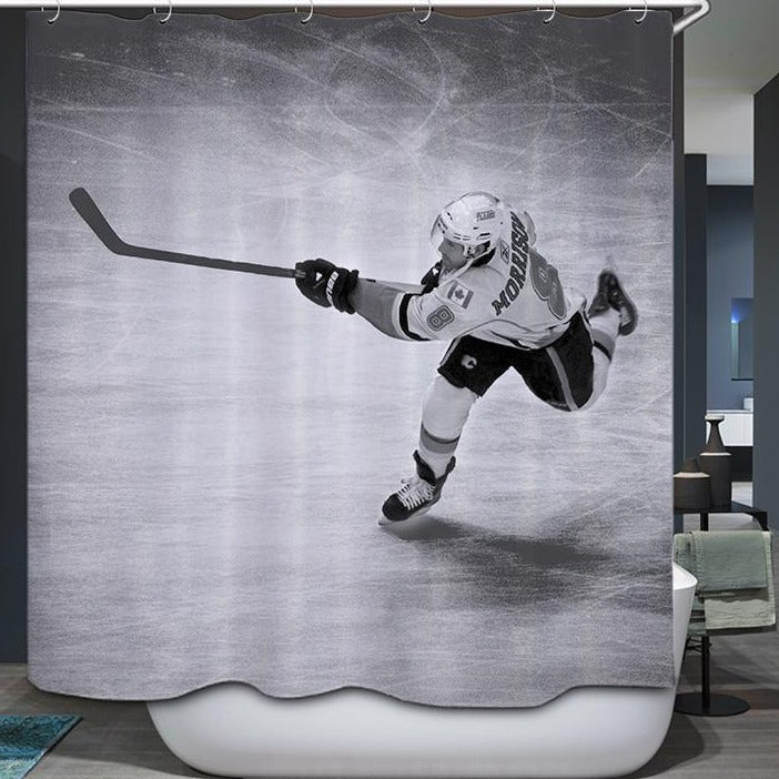 Playing Ice Hockey Athlete Hockey Shower Curtain