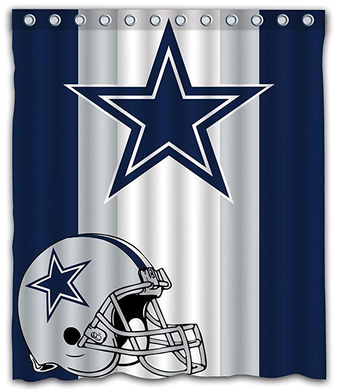 NFL Football Team Helmet Flag Dallas Cowboys Shower Curtain