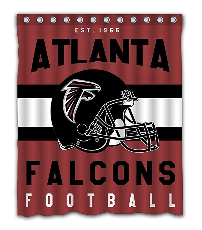 NFL Football Team Helmet Flag Atlanta Falcons Shower Curtain