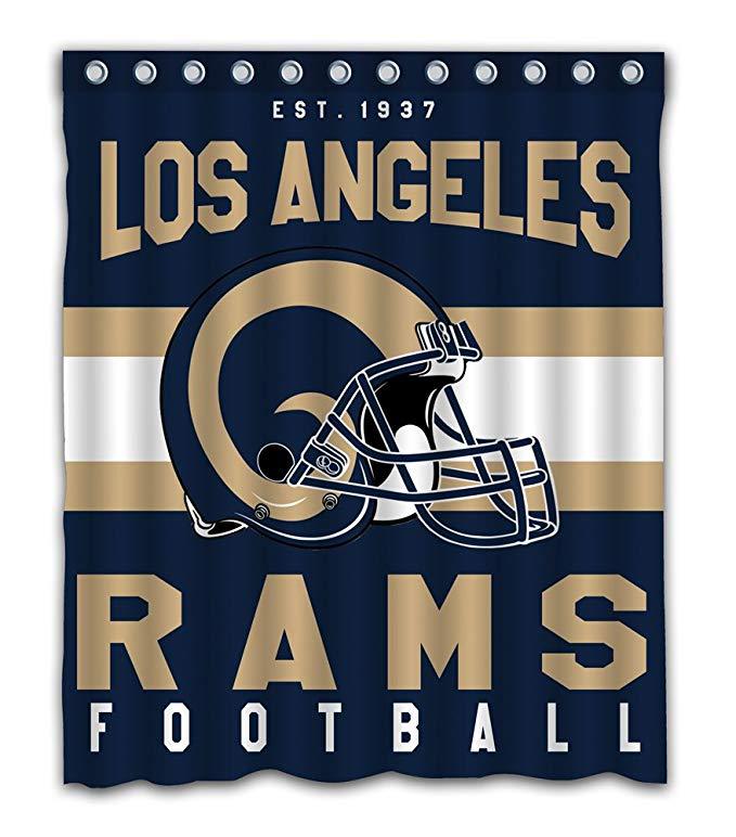 NFL Football Team Helmet Flag Los Angeles Rams Shower Curtain