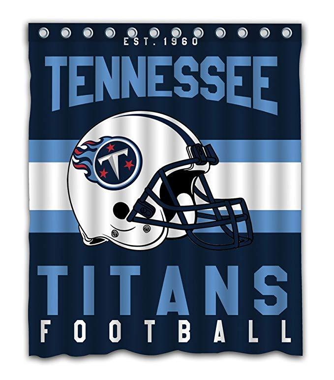 Football Team Helmet Flag Tennessee Titans Shower Curtain