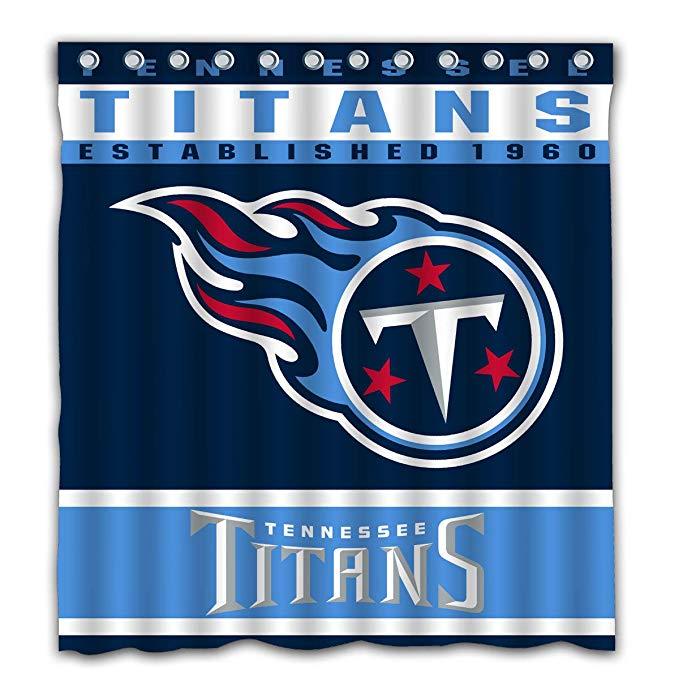 Tennessee Blue Ball of Fire Football Sport Team Flag Titans Shower Curtain