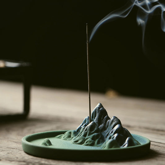 Thousands Miles of Mountains And Rivers Mountain Range Round Shaped Incense Stick Holder