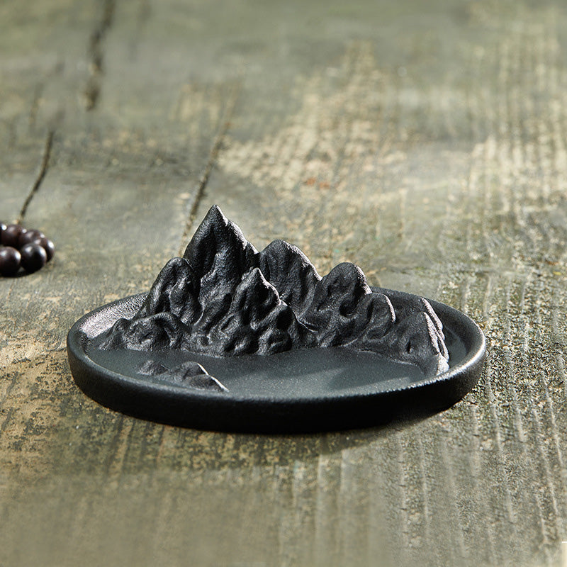 Thousands Miles of Mountains And Rivers Mountain Range Round Shaped Incense Stick Holder