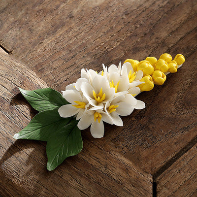 Osmanthus Incense Stick Holder Ceramic Whiteware Flower Stick Burner