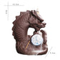 Carp Dragon Backflow Incense Burner with LED Ball and Incense Stick Hole