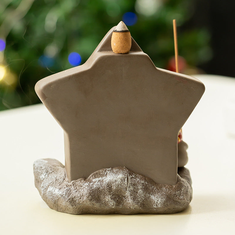 Pentagon Shape Christmas Fireplace Incense Backflow Burner