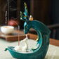 Cozy Lactation Mama Deer Backflow Incense Burner with Deer Baby Incense Stick Holder