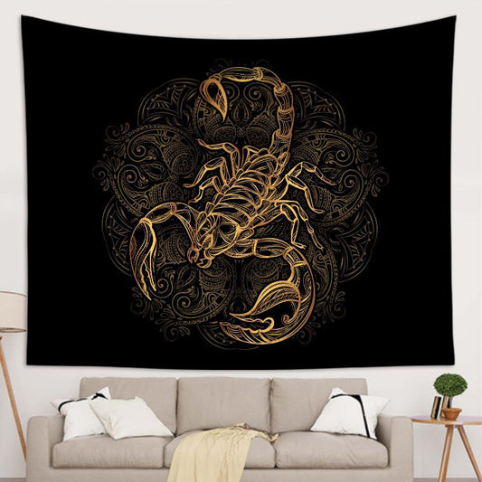 Black Gold Scorpion Tapestry for Bedroom Living Room | Scorpion Tapestry Wall Hanging