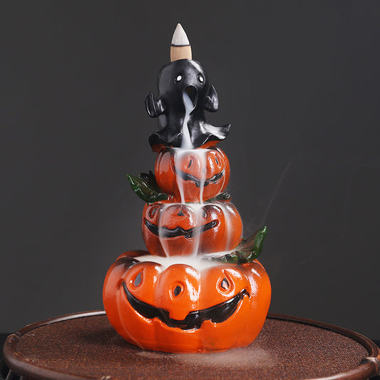 Ghost and Pumpkin Halloween Backflow Incense Burner | Pumpkin Incense Burner