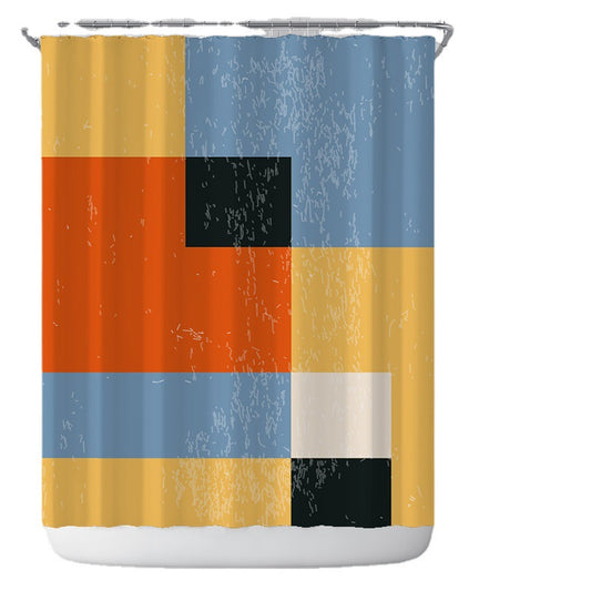 Abstract Rectangle Geometric Shower Curtain | Abstract Rectangle  Bathroom Curtain