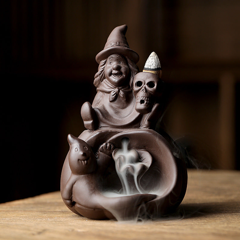 Halloween Skull Ghost Witch Backflow Incense Burner | Skull Ghost Witch Backflow Incense Burner