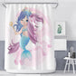 Girlish Pink Mermaid Unicorn Shower Curtain | Unicorn and Mermaid Bathroom Curtain