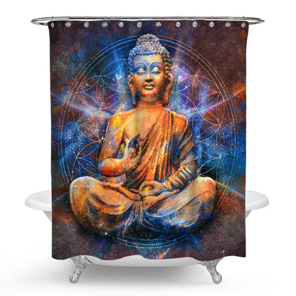 Religious Holy Buddha Shower Curtain | Meditation Buddha Bathroom Curtain