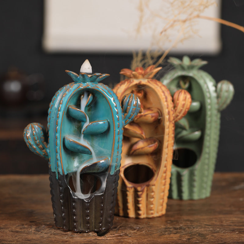 Cactus Backflow Incense Burner