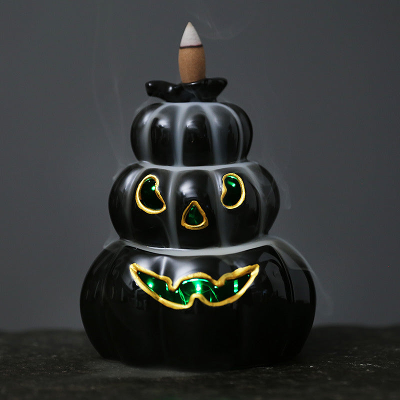 Halloween Pumpkin Backflow Incense Burner with LED | Pumpkin Incense Burner