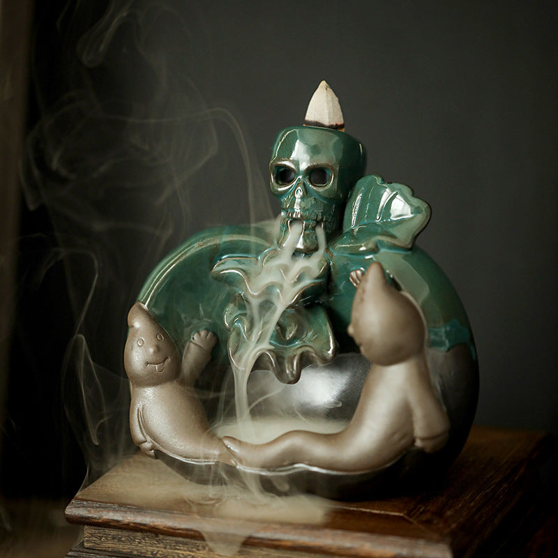 Halloween Skull Pumpkin Ghost Backflow Incense Burner | Skull Pumpkin Ghost Backflow Incense Burner