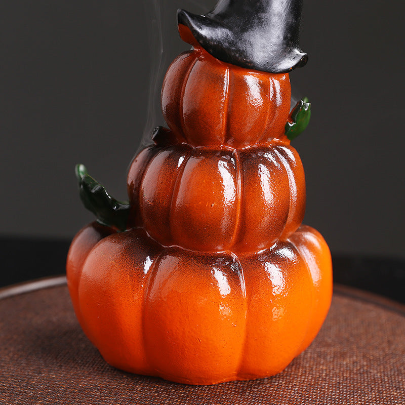 Ghost and Pumpkin Halloween Backflow Incense Burner | Pumpkin Incense Burner