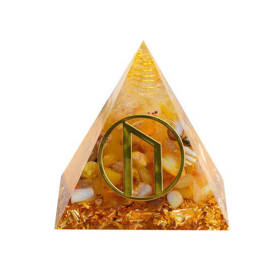 24 Rune Symbols Orgone Pyramid for Divination