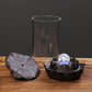 Lotus with Led Ball Backflow Incense Burner with Acrylic Hood Cylindrical Shape Burner