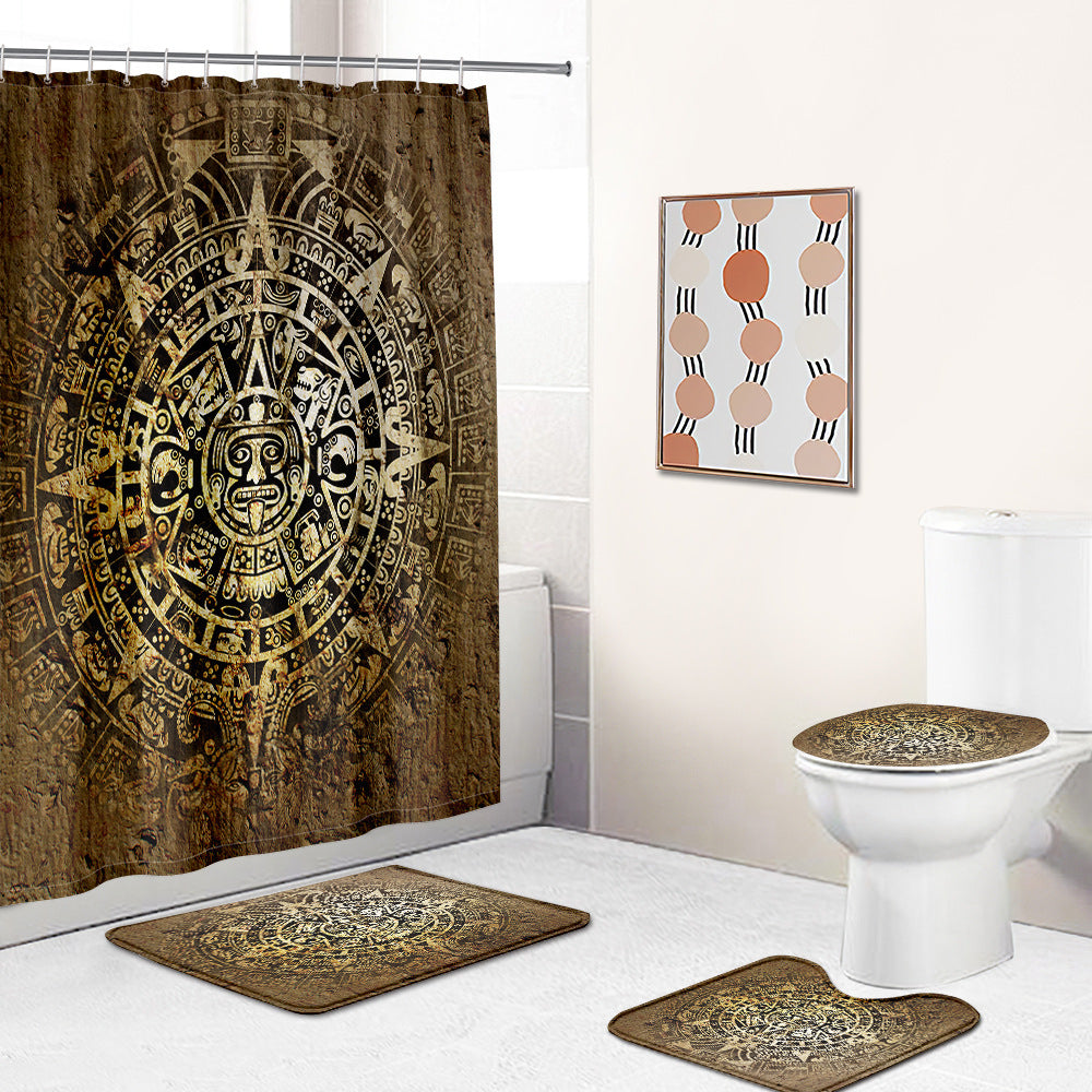 Ancient Totem Bohemian Shower Curtain | Boho Bathroom Curtain